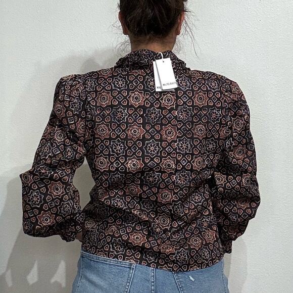 Walter Baker Cameron Mosaic Button Down Blouse Sz M NWT - Picture 10 of 12